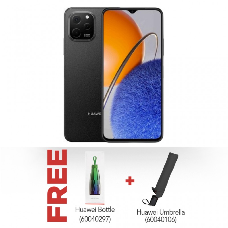 Huawei Nova Y61 Black (4+128GB) & Free Huawei Bottle + Huawei Umbrella