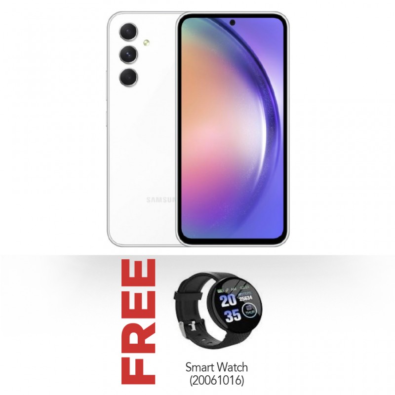 Samsung Galaxy A54 White - 128GB 5G & Free Smart watch D18