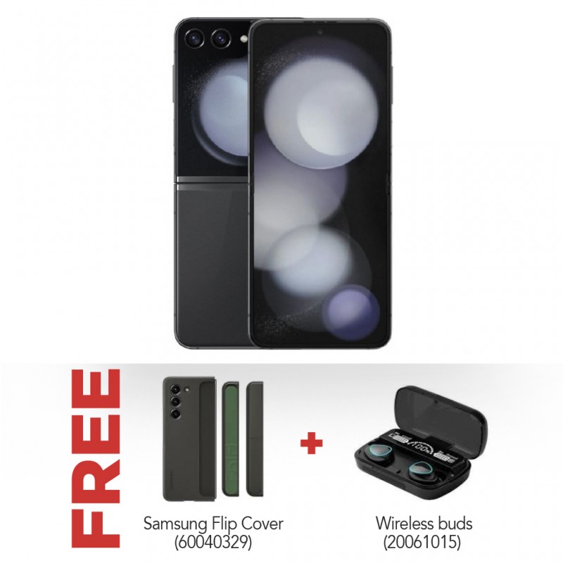 Samsung Galaxy Z Flip 5 Graphite & Free SAMSUNG FLIP COVER + M10 Wireless buds