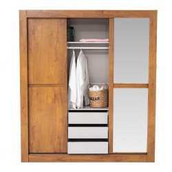 Los Angeles Wardrobe 3 Doors Rovere Soft With Mirror