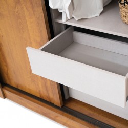 Los Angeles Wardrobe 3 Doors Rovere Soft With Mirror