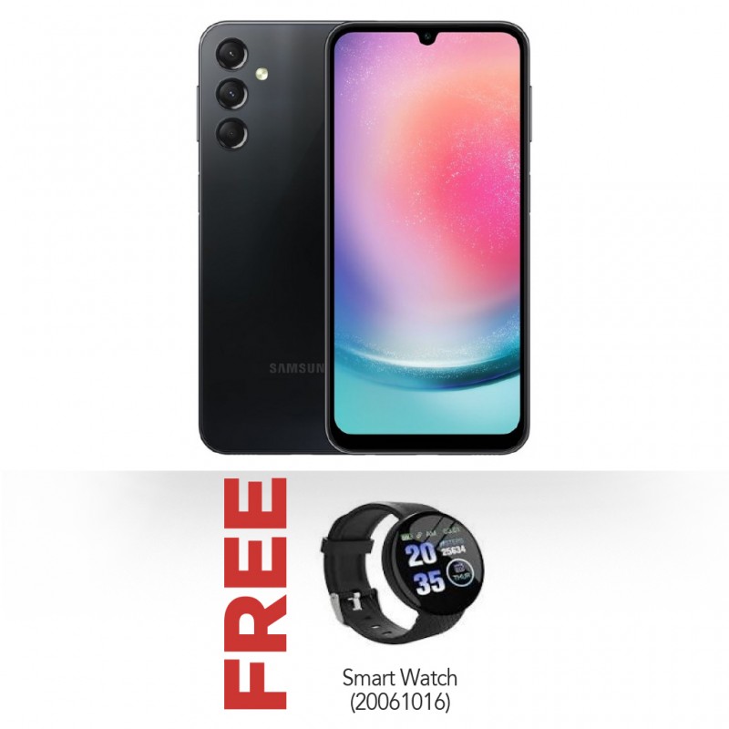 Samsung Galaxy A24 Black - 128GB & Free Smart watch D18