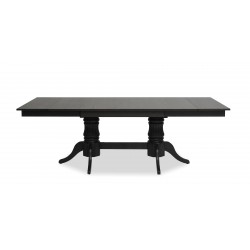 Huston Table and 10 Chairs Rubberwood Grey Fabric