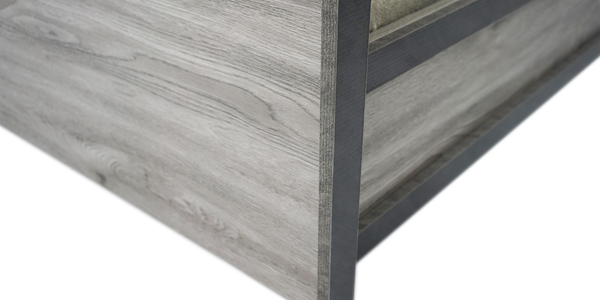 Kinzey Bed 150x190 MDF Grey Mistral & Stone