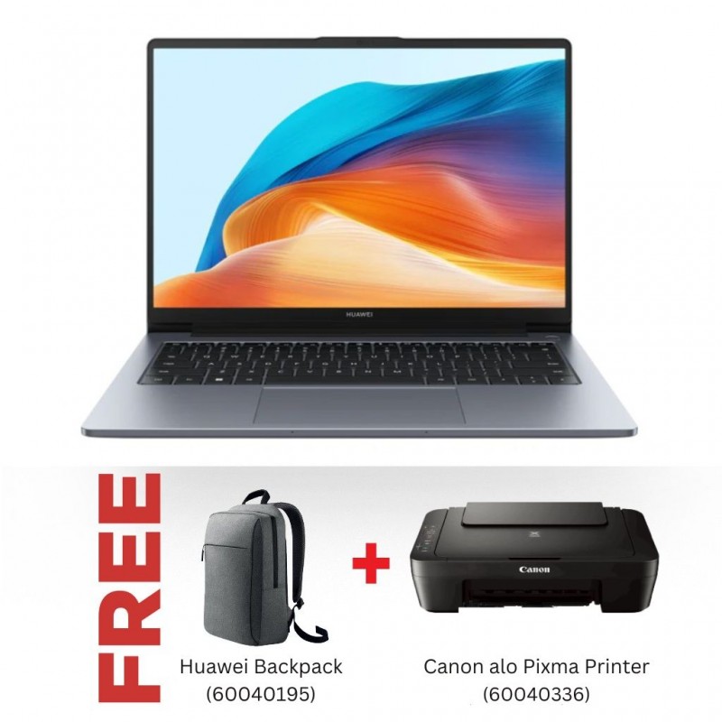 Huawei MATEBOOK D14 Core™i7 13700H & Free Canon alo Pixma Printer + Huawei Backpack
