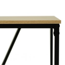 Bricka Office Desk Wood Top & Black Legs