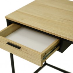 Bricka Office Desk Wood Top & Black Legs