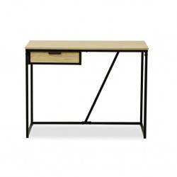 Bricka Office Desk Wood Top & Black Legs