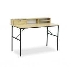 Diploma Office Desk Top Oak & Black Legs