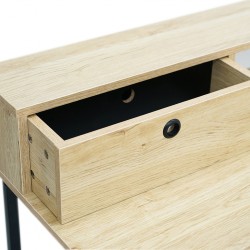 Diploma Office Desk Top Oak & Black Legs