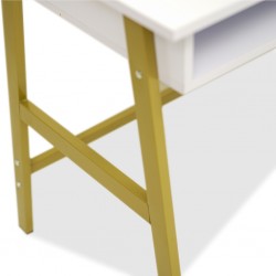 Ratchet Office Desk White Top & Metal Legs