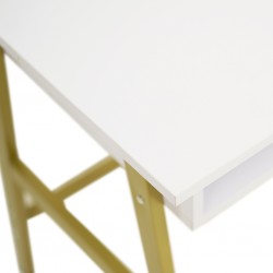 Ratchet Office Desk White Top & Metal Legs