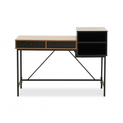 Napse Office Desk Walnut Top & Black Legs