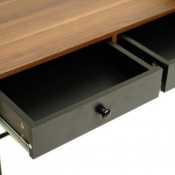 Napse Office Desk Walnut Top & Black Legs