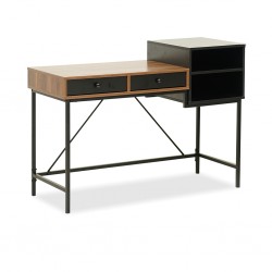 Napse Office Desk Walnut Top & Black Legs