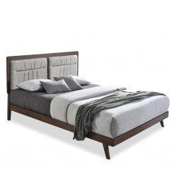 Annabella Bed 150x190 cm Rubberwood Natural/Walnut Ref BED8006