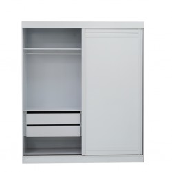 Lani Sliding Wardrobe 2 Doors White/Amend/White