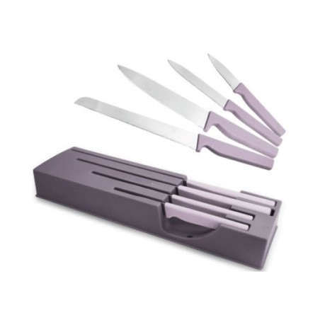 5 Pcs Kitchen Knife With Block Set