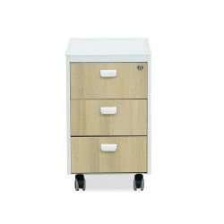 Burotime Pal Mobile Pedestal White & Acacia