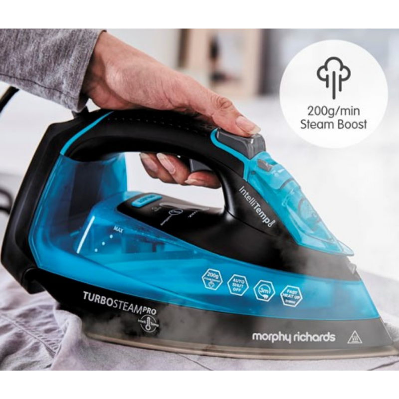 MORPHY RICHARDS 303210/EER TURBOSTEAM PRO INTELLITEMP DIGITAL BLUE