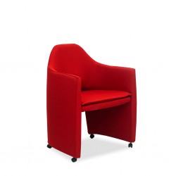 Burotime Onyx Mobile Armchair Fabric Red