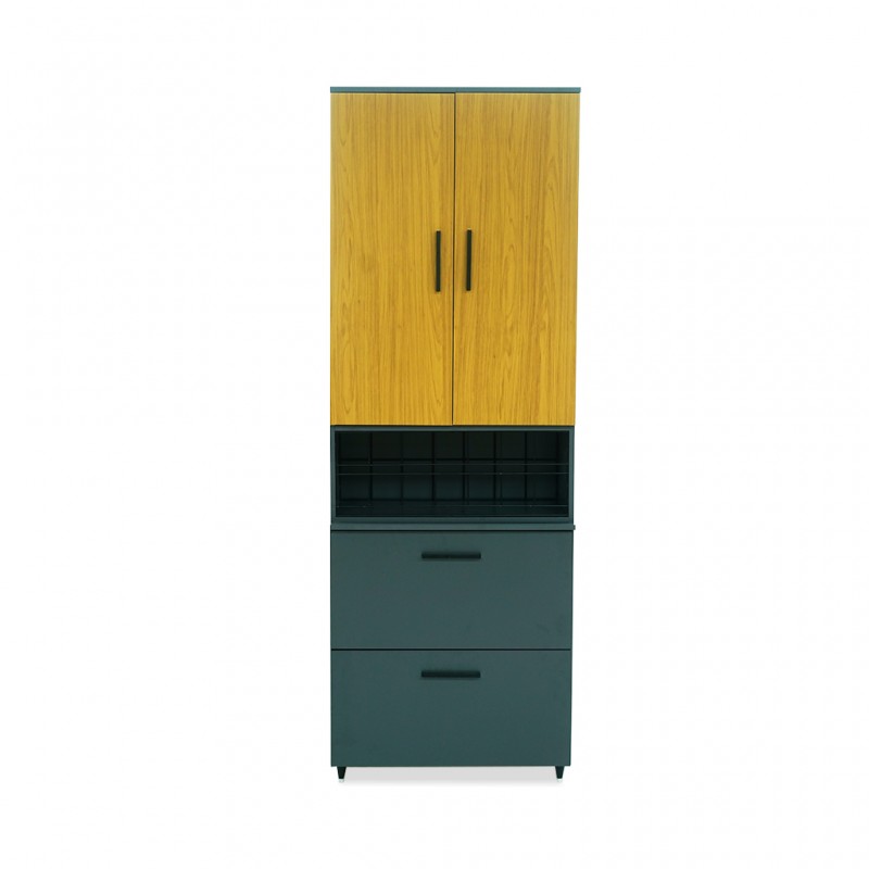 Barbara Kitchen Cabinet 2 Doors & 2 Drawers Angelin/Grafite