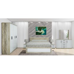 Omaha Bedroom Set 180X200 cm Alder Oak/White