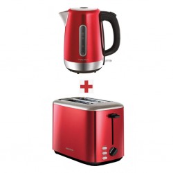 MORPHY RICHARDS 102785 EQUIP RED 1.7 KETTLE + MORPHY RICHARDS 222066 2 SLICE EQUIP RED TOASTER