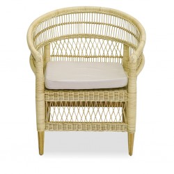 Malawi Chair Rattan And Wood Frame With Cushion