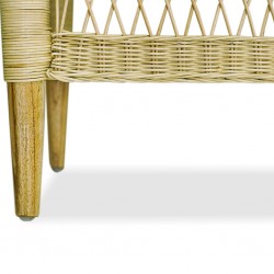 Malawi Chair Rattan And Wood Frame With Cushion