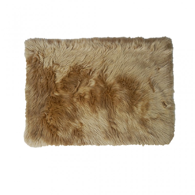 Beige Fur Mat Rectangular F28