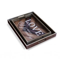 Love Wooden Tray 2 pcs B37-B40