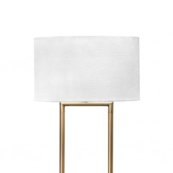 Marble Floor Lamp Brass & White Marble ML234659