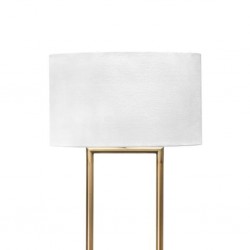 Marble Floor Lamp Brass & White Marble ML234659