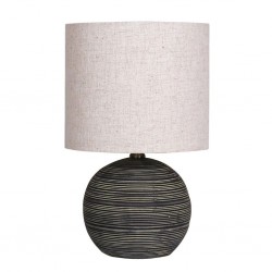 Ceramic Table Lamp With Strips Pattern