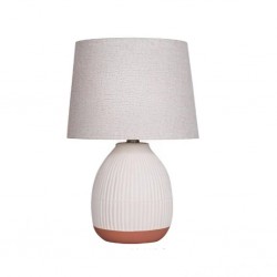 Ceramic Table Lamp In Biege and Brown Glaze Finish
