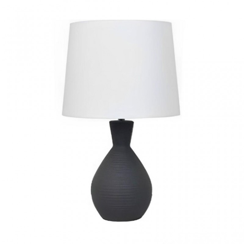 Ceramic Table Lamp In Black With White Shade Black & White - ML234513