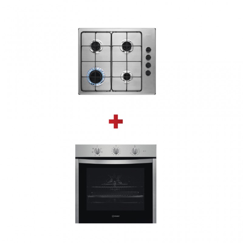Zanussi ZGH62411XA Built-in Hob + Indesit IFW5530IX Built-in Oven