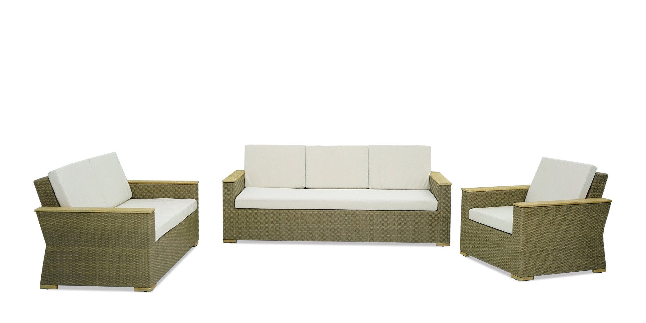 Havana Sofa 3+2+1 Frame Aluminium Synthetic Rattan With Cushion