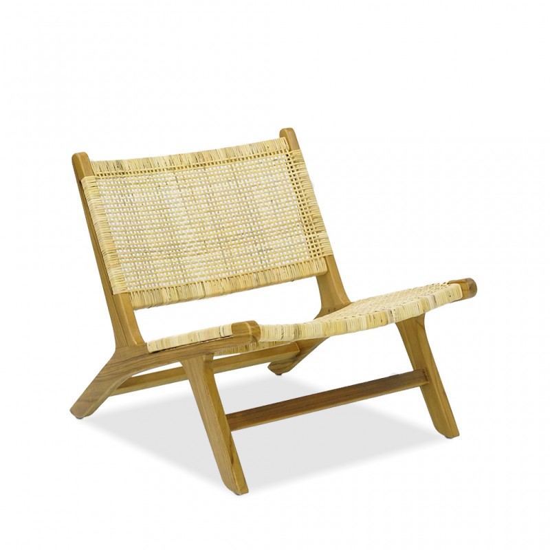 Roxy Chair Teak Wood Rattan With Armchair