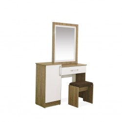 Elnora Dressing Table & Pouf Relic Oak & Warm White
