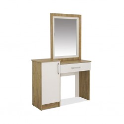 Elnora Dressing Table & Pouf Relic Oak & Warm White