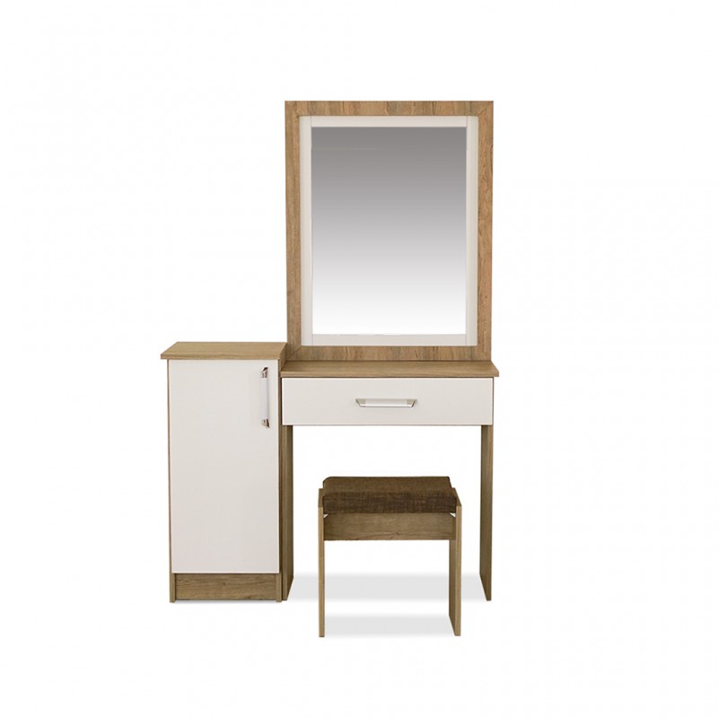 Elnora Dressing Table & Pouf Relic Oak & Warm White