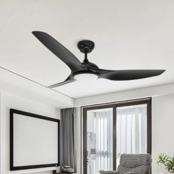 Mammouth DCF-FS52920 63"ABS Blades Remote Ceiling Fan-LED Light, Matt Black Finish