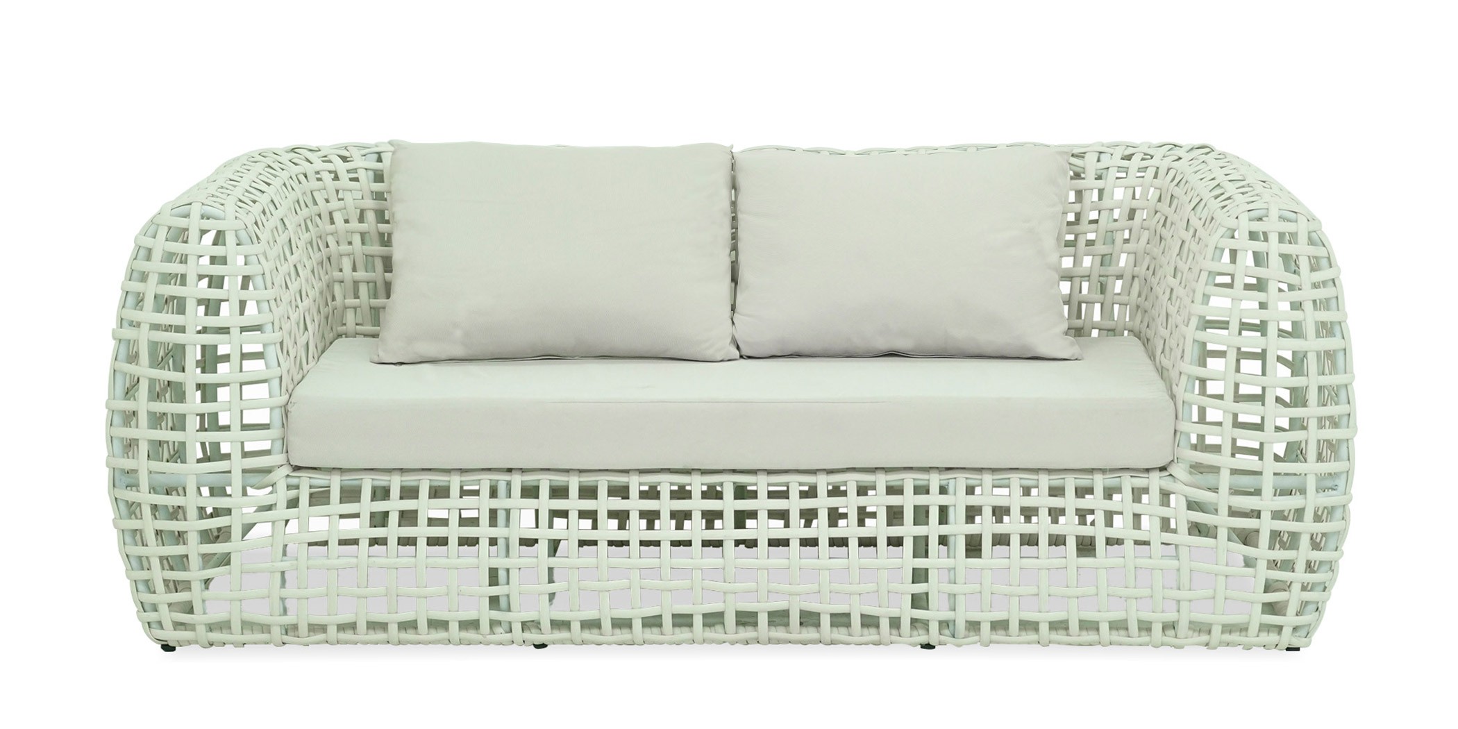 Divan Sofa Frame Aluminium Synthetic Rattan With Cushion