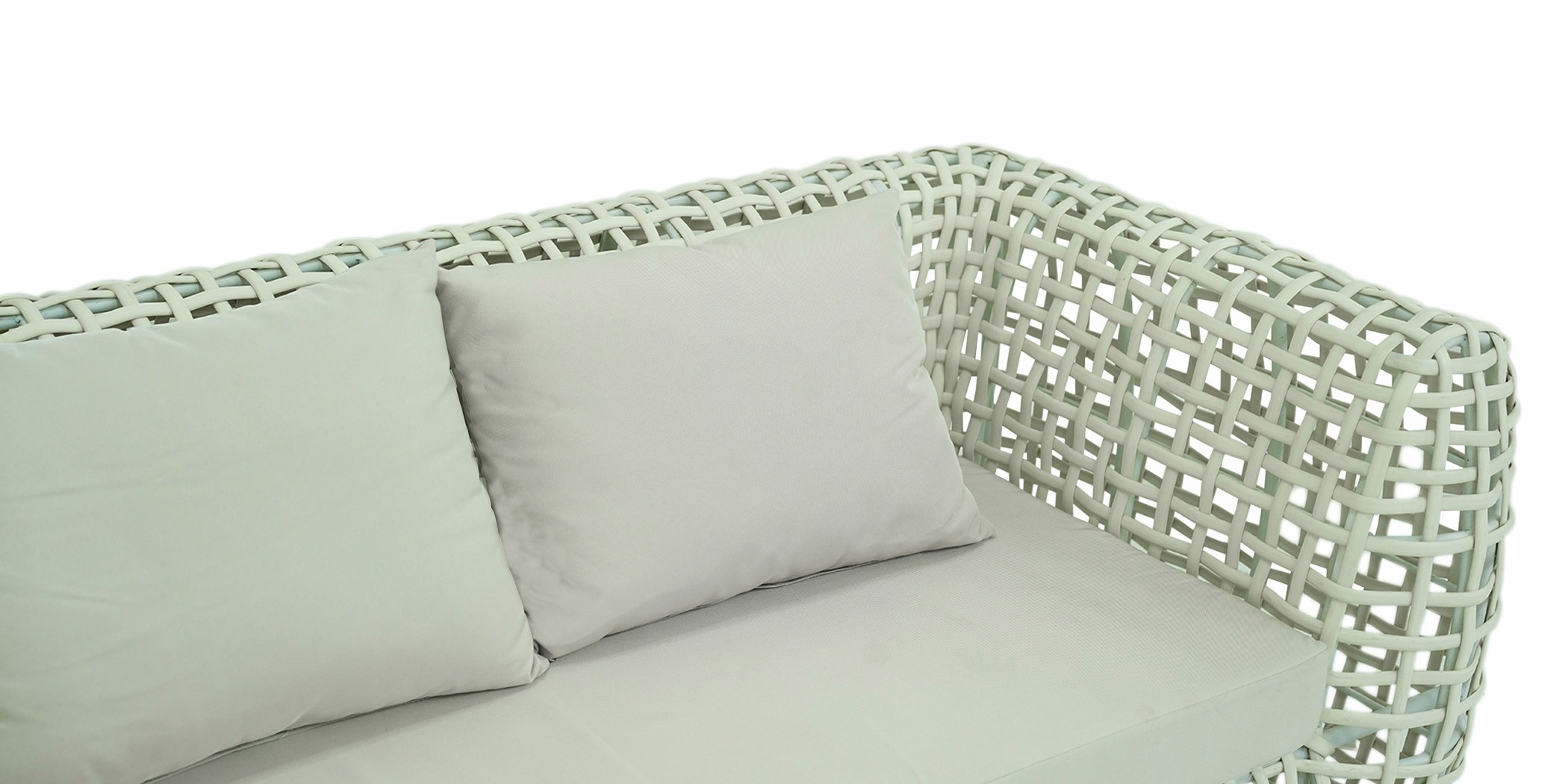 Divan Sofa Frame Aluminium Synthetic Rattan With Cushion