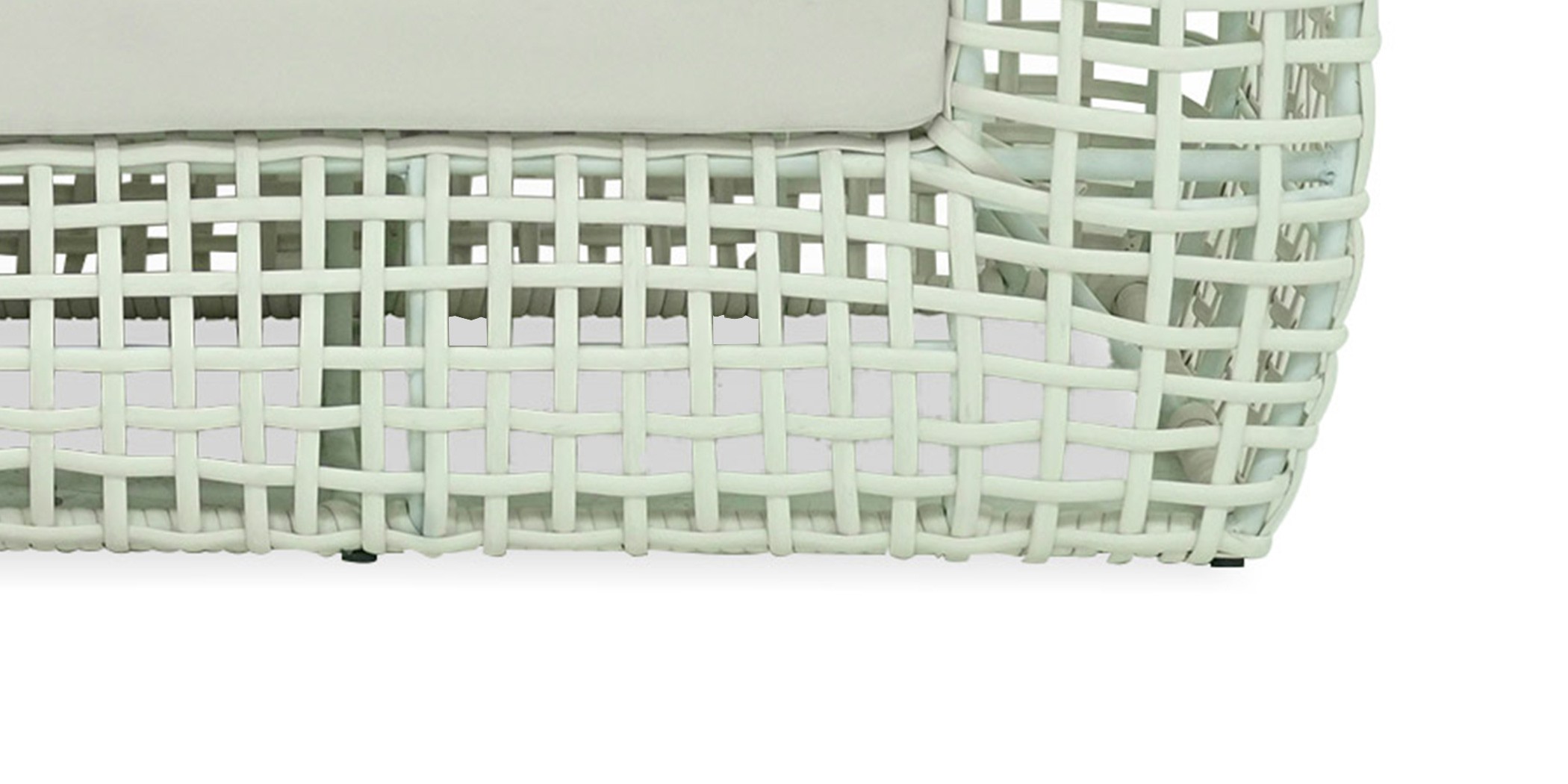 Divan Sofa Frame Aluminium Synthetic Rattan With Cushion