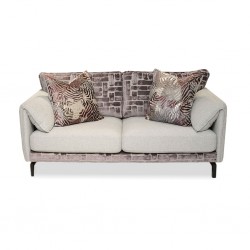 Amethyst Sofa 2 Seater in Grey Col With Purple Pattern Fab