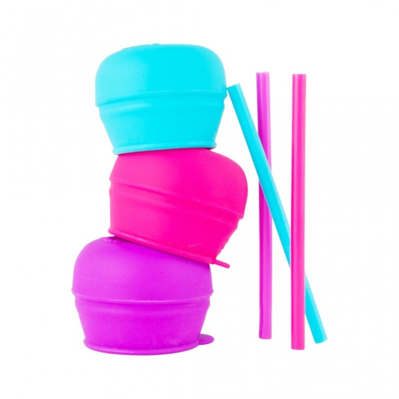 Tomy Boon Snug Straw 3 Pk Lids(Red/Bl/Purple) Tomy Boon Snug Straw 3 Pk Lids(Red/Bl/Purple)