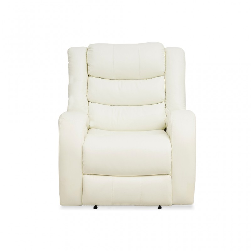 Veneto Single Recliner in White Leather Gel